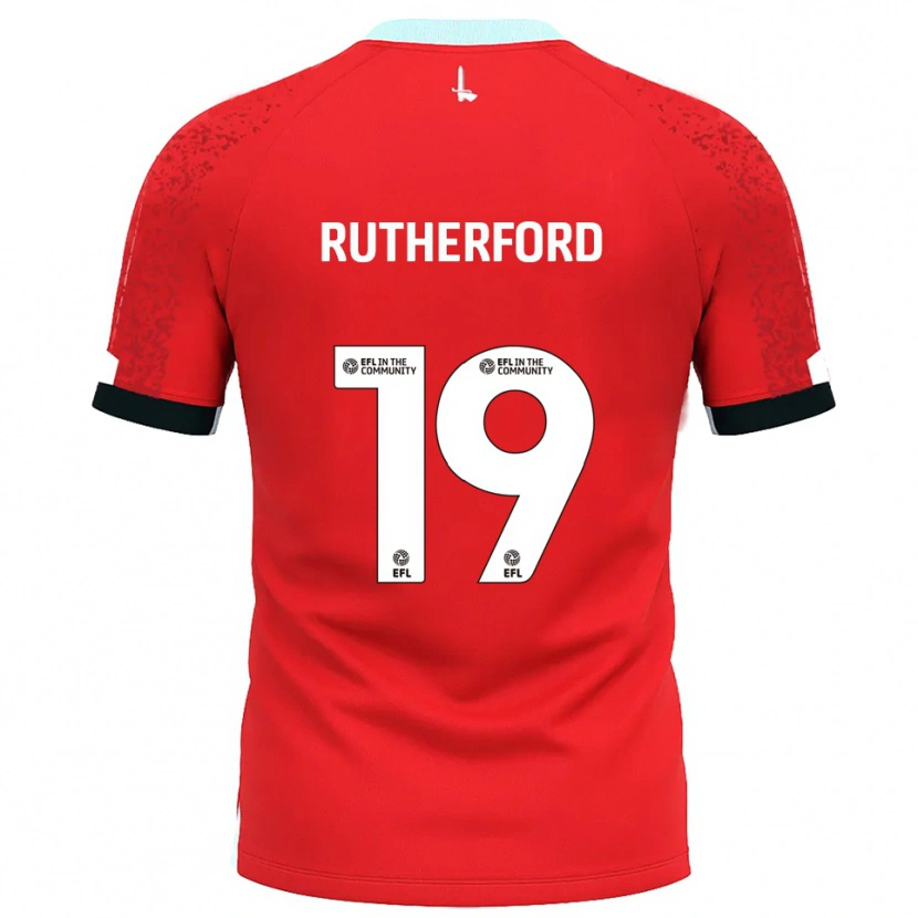 Danxen Bambino Maglia Ella Rutherford #19 Rosso Bianco Kit Gara Home 2025/26 Maglietta