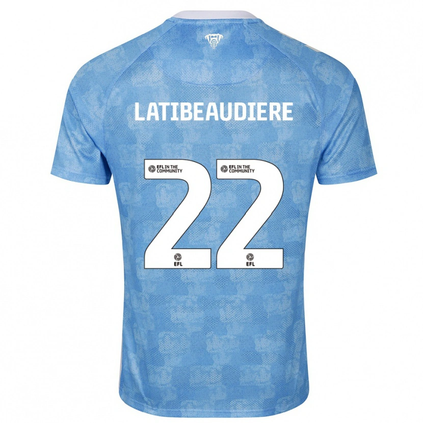 Danxen Bambino Maglia Joel Latibeaudiere #22 Azzurro Cielo Bianco Kit Gara Home 2025/26 Maglietta