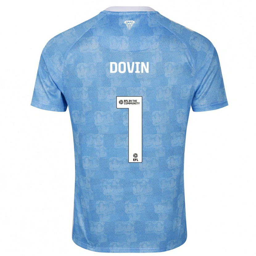 Danxen Bambino Maglia Oliver Dovin #1 Azzurro Cielo Bianco Kit Gara Home 2025/26 Maglietta
