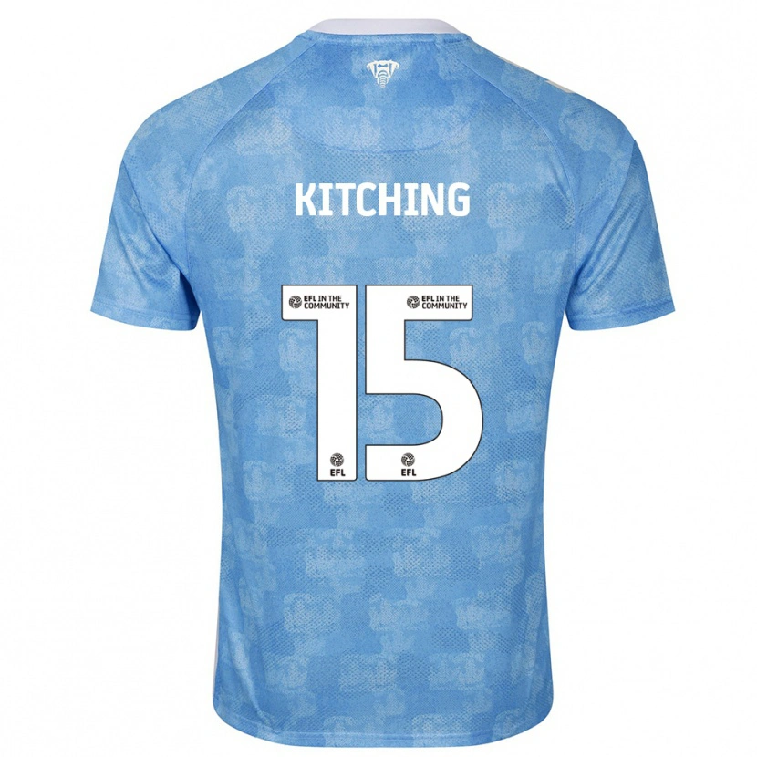 Danxen Bambino Maglia Liam Kitching #15 Azzurro Cielo Bianco Kit Gara Home 2025/26 Maglietta