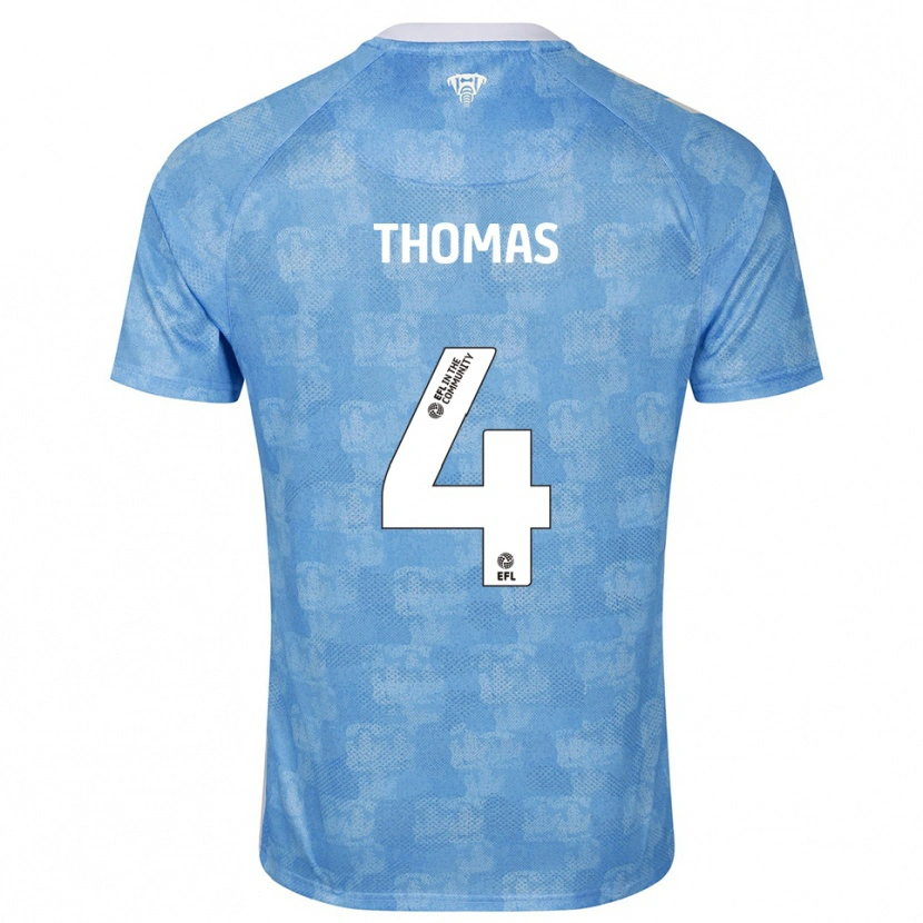 Danxen Bambino Maglia Bobby Thomas #4 Azzurro Cielo Bianco Kit Gara Home 2025/26 Maglietta