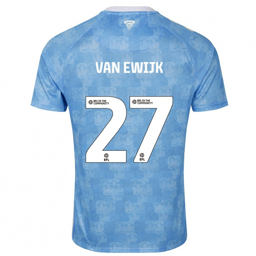 Danxen Bambino Maglia Milan Van Ewijk #27 Azzurro Cielo Bianco Kit Gara Home 2025/26 Maglietta