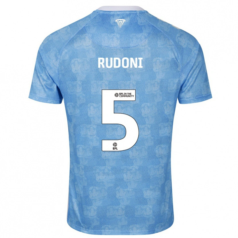 Danxen Bambino Maglia Jack Rudoni #5 Azzurro Cielo Bianco Kit Gara Home 2025/26 Maglietta