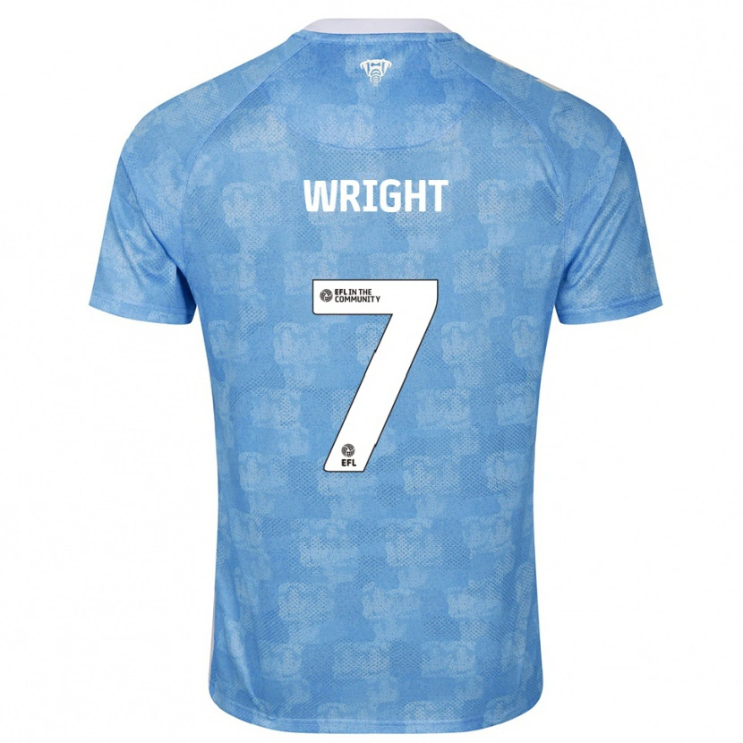 Danxen Bambino Maglia Alfie Wright #7 Azzurro Cielo Bianco Kit Gara Home 2025/26 Maglietta