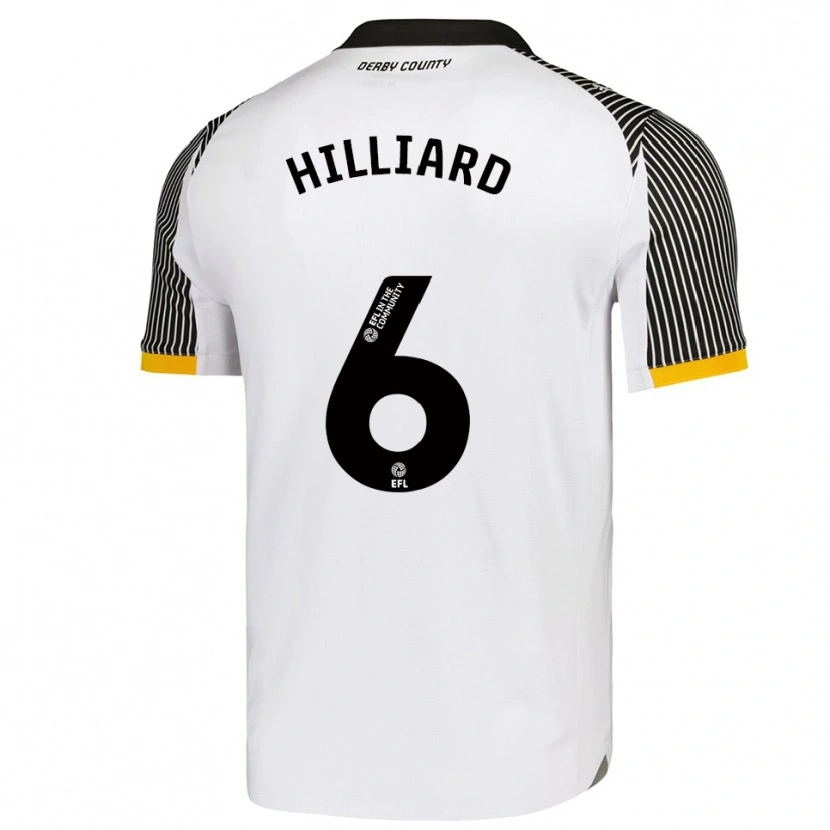 Danxen Bambino Maglia Ella Hilliard #6 Bianco Nero Kit Gara Home 2025/26 Maglietta