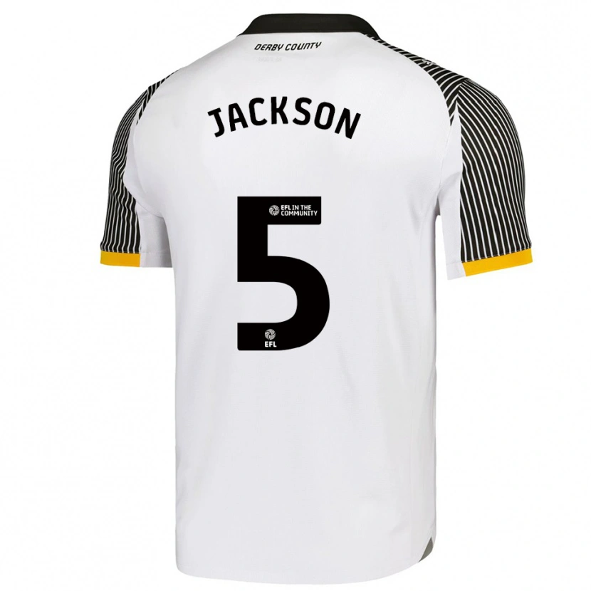 Danxen Bambino Maglia Sarah Jackson #5 Bianco Nero Kit Gara Home 2025/26 Maglietta