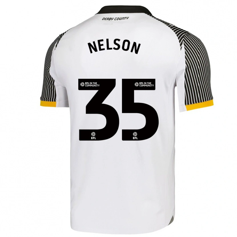 Danxen Bambino Maglia Curtis Nelson #35 Bianco Nero Kit Gara Home 2025/26 Maglietta