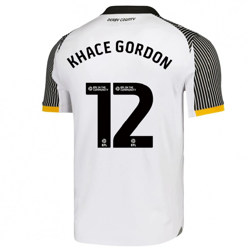 Danxen Bambino Maglia Khace Gordon #12 Bianco Nero Kit Gara Home 2025/26 Maglietta