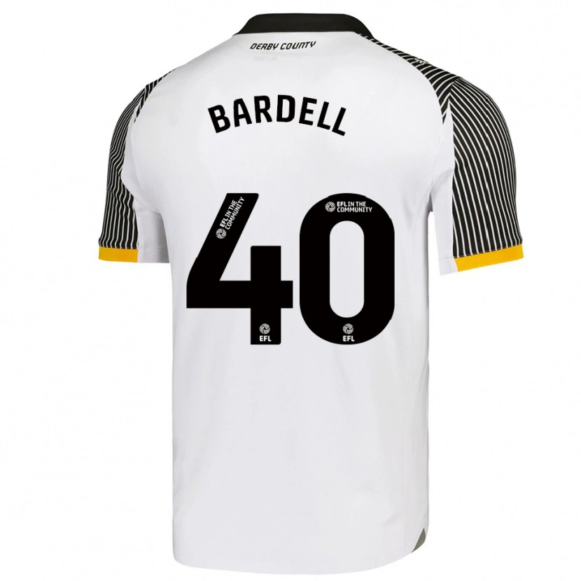 Danxen Bambino Maglia Max Bardell #40 Bianco Nero Kit Gara Home 2025/26 Maglietta