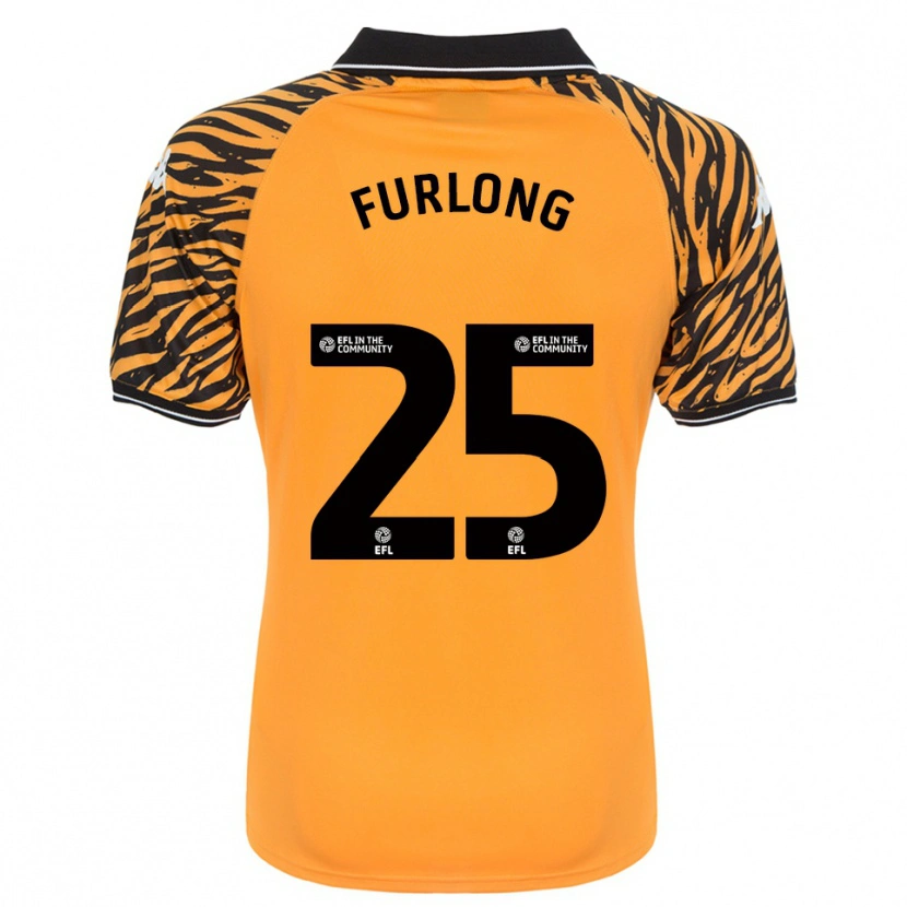 Danxen Bambino Maglia James Furlong #25 Arancione Nero Kit Gara Home 2025/26 Maglietta