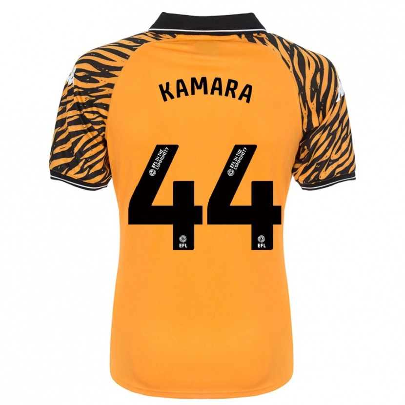 Danxen Bambino Maglia Abu Kamara #44 Arancione Nero Kit Gara Home 2025/26 Maglietta