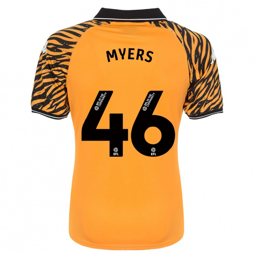 Danxen Bambino Maglia Zane Myers #46 Arancione Nero Kit Gara Home 2025/26 Maglietta