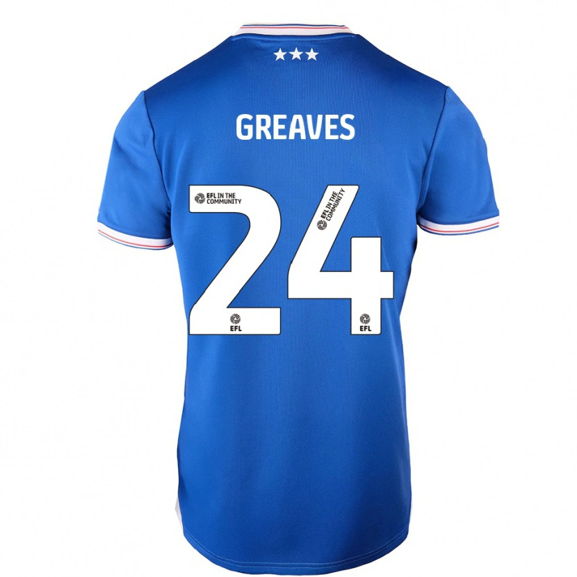 Danxen Bambino Maglia Jacob Greaves #24 Blu Bianco Kit Gara Home 2025/26 Maglietta