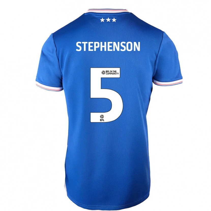 Danxen Bambino Maglia Sean Stephenson #5 Blu Bianco Kit Gara Home 2025/26 Maglietta
