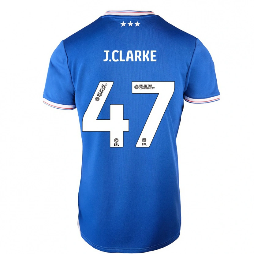 Danxen Bambino Maglia Jack Clarke #47 Blu Bianco Kit Gara Home 2025/26 Maglietta