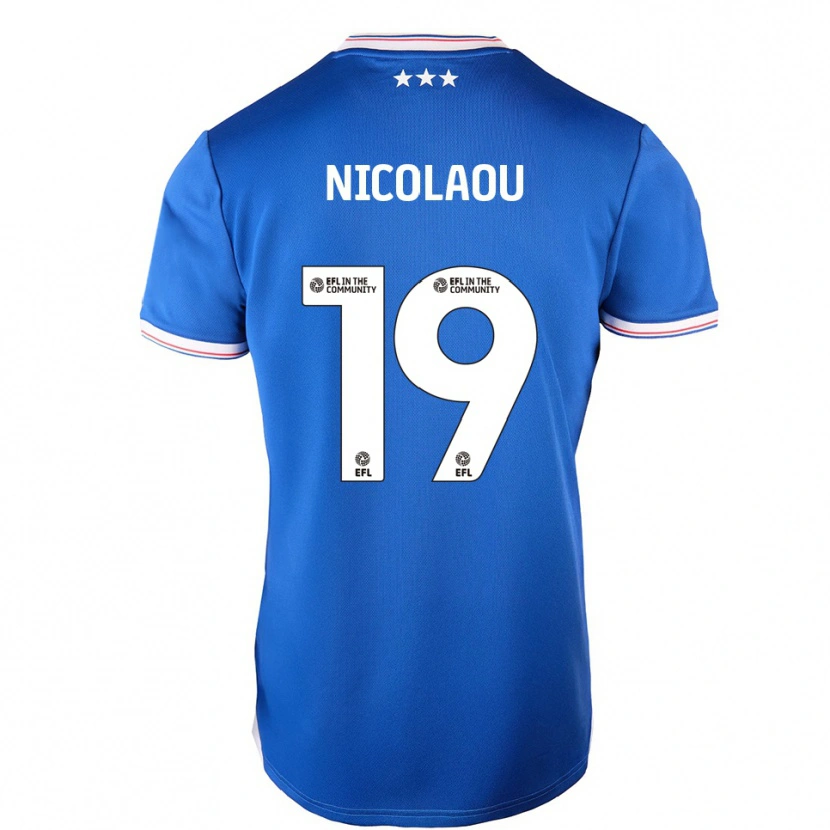 Danxen Bambino Maglia Shakil Nicolaou #19 Blu Bianco Kit Gara Home 2025/26 Maglietta