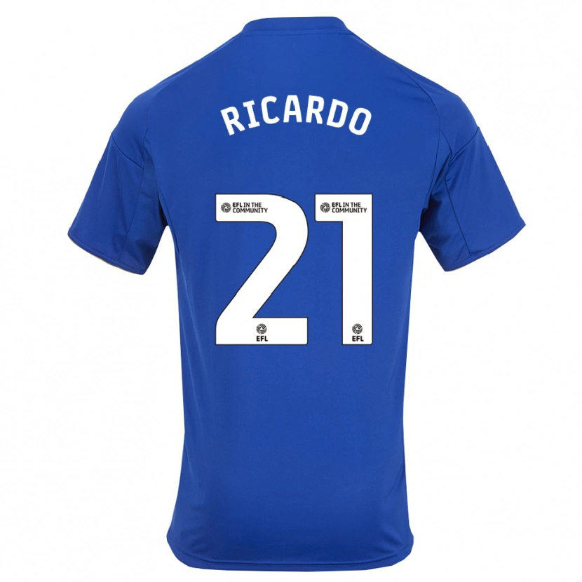 Danxen Bambino Maglia Ricardo Pereira #21 Blu Oro Kit Gara Home 2025/26 Maglietta