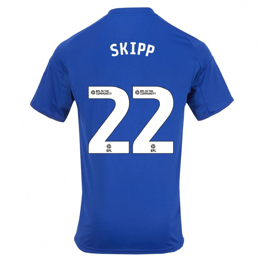 Danxen Bambino Maglia Oliver Skipp #22 Blu Oro Kit Gara Home 2025/26 Maglietta