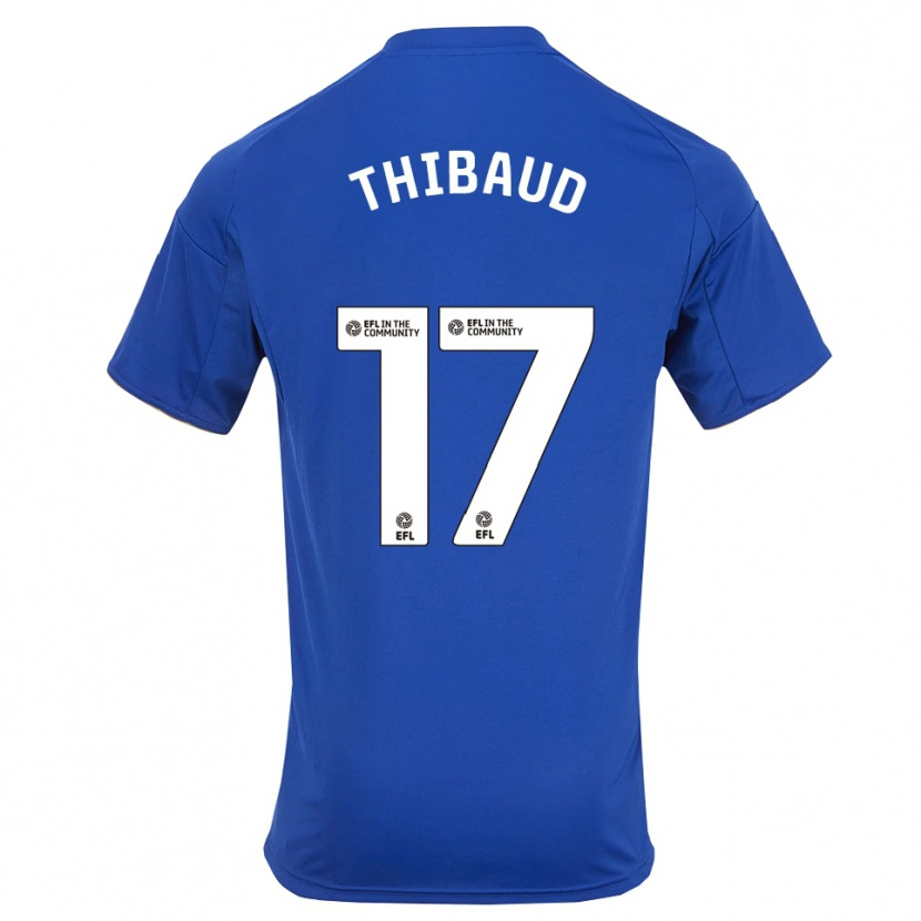 Danxen Bambino Maglia Julie Thibaud #17 Blu Oro Kit Gara Home 2025/26 Maglietta
