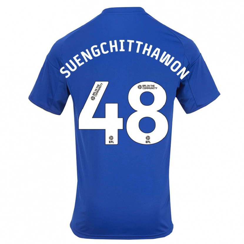 Danxen Bambino Maglia Thanawat Suengchitthawon #48 Blu Oro Kit Gara Home 2025/26 Maglietta