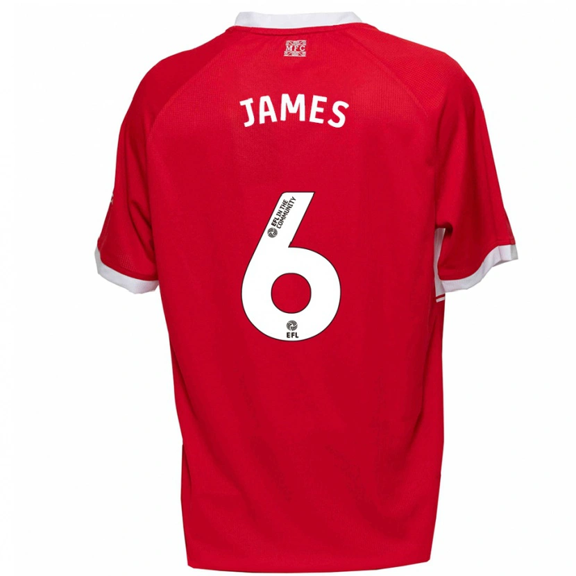 Danxen Bambino Maglia Daniel James #6 Rosso Bianco Kit Gara Home 2025/26 Maglietta