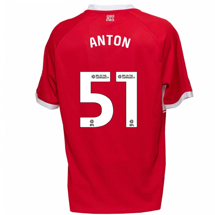 Danxen Bambino Maglia Anton Palmer #51 Rosso Bianco Kit Gara Home 2025/26 Maglietta