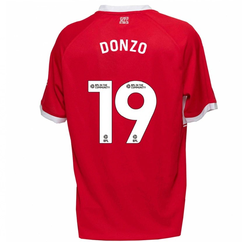 Danxen Bambino Maglia Jolie Donzo #19 Rosso Bianco Kit Gara Home 2025/26 Maglietta