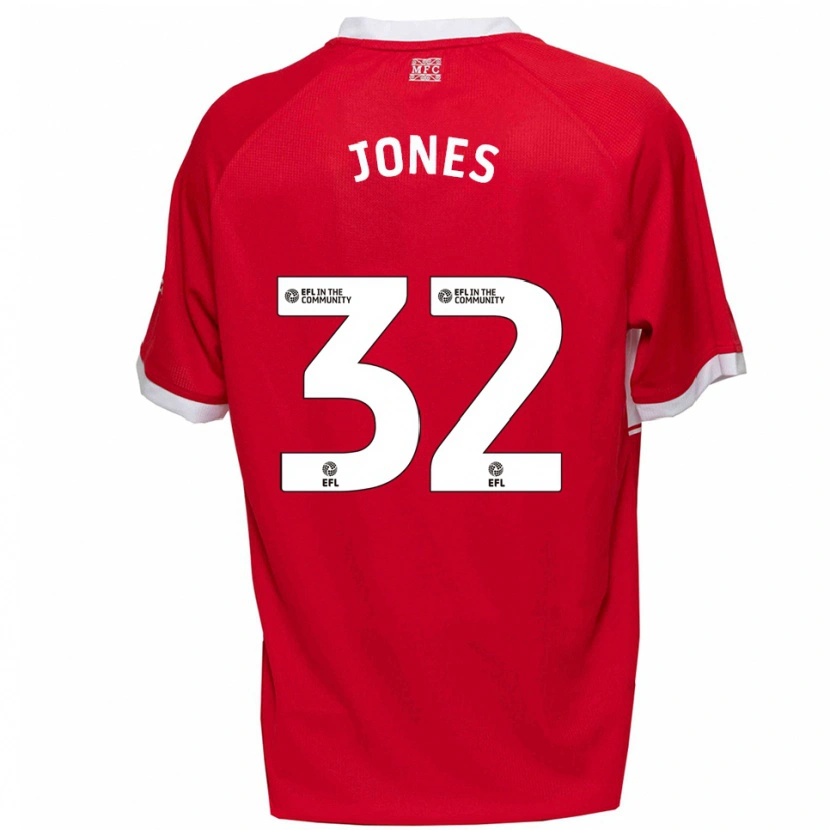 Danxen Bambino Maglia Jamie Jones #32 Rosso Bianco Kit Gara Home 2025/26 Maglietta