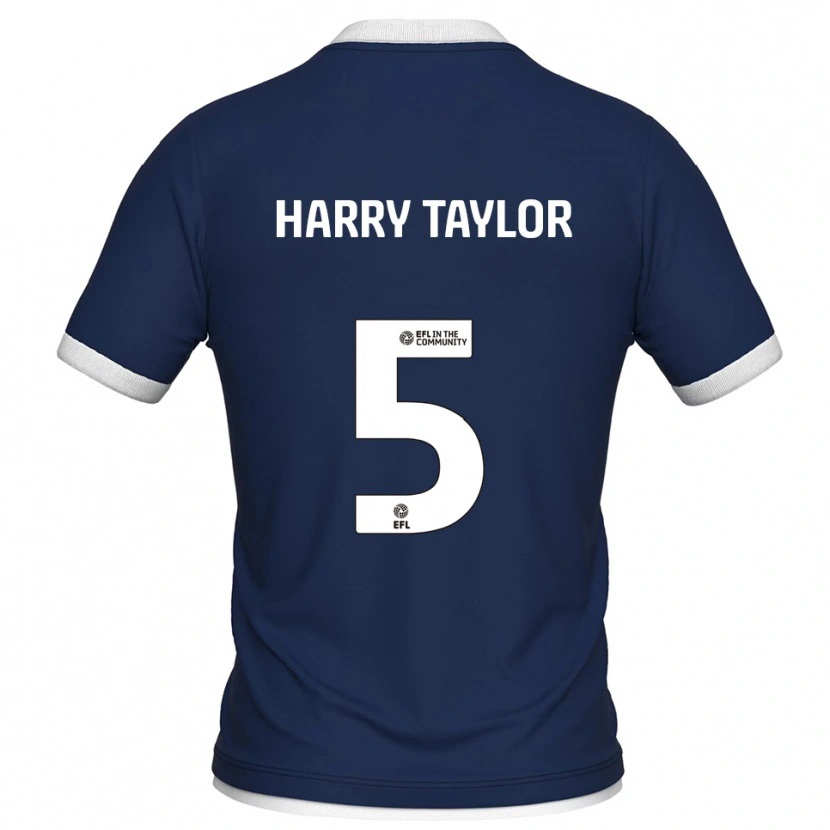 Danxen Bambino Maglia Harry Taylor #5 Blu Marino Bianco Kit Gara Home 2025/26 Maglietta