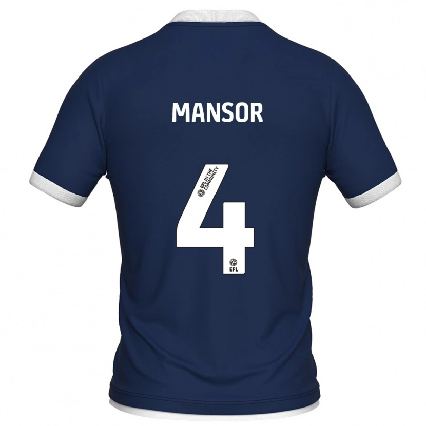Danxen Bambino Maglia Elias Mansor #4 Blu Marino Bianco Kit Gara Home 2025/26 Maglietta