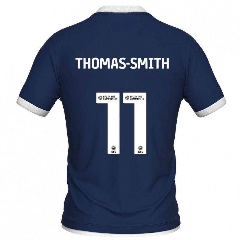 Danxen Bambino Maglia Jaydon Thomas-Smith #11 Blu Marino Bianco Kit Gara Home 2025/26 Maglietta