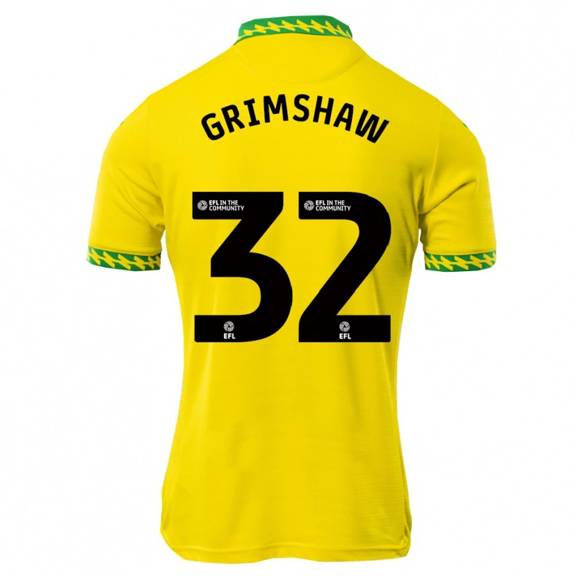 Danxen Bambino Maglia Daniel Grimshaw #32 Bianco Verde Kit Gara Home 2025/26 Maglietta