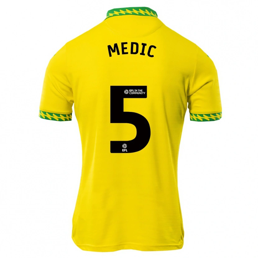 Danxen Bambino Maglia Jakov Medic #5 Bianco Verde Kit Gara Home 2025/26 Maglietta