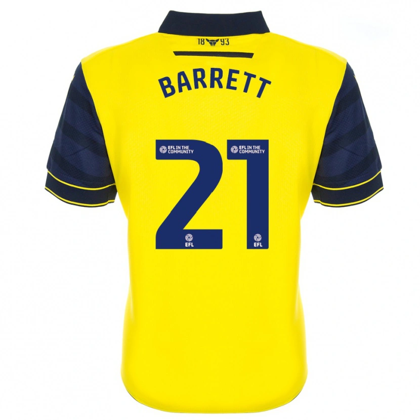 Danxen Bambino Maglia Nicole Barrett #21 Giallo Blu Marino Kit Gara Home 2025/26 Maglietta