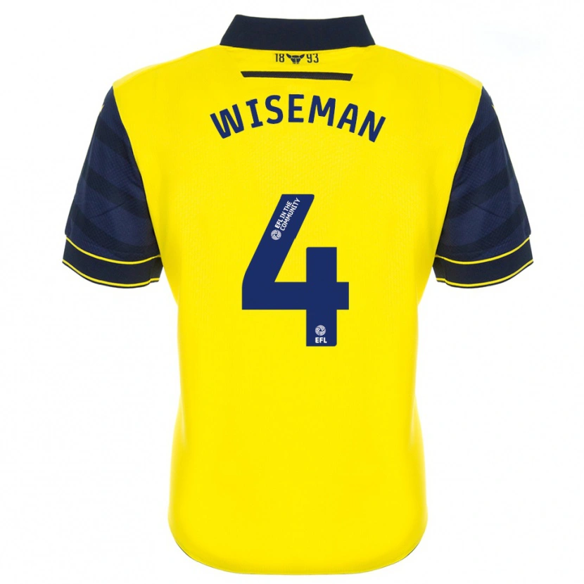 Danxen Bambino Maglia Kate Wiseman #4 Giallo Blu Marino Kit Gara Home 2025/26 Maglietta