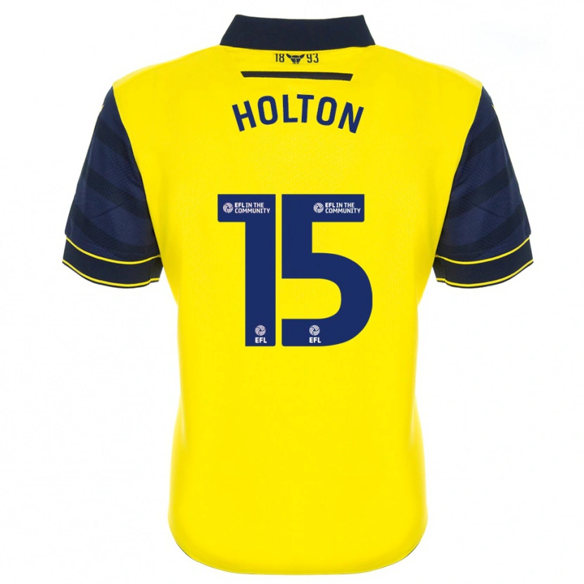 Danxen Bambino Maglia Josh Holton #15 Giallo Blu Marino Kit Gara Home 2025/26 Maglietta