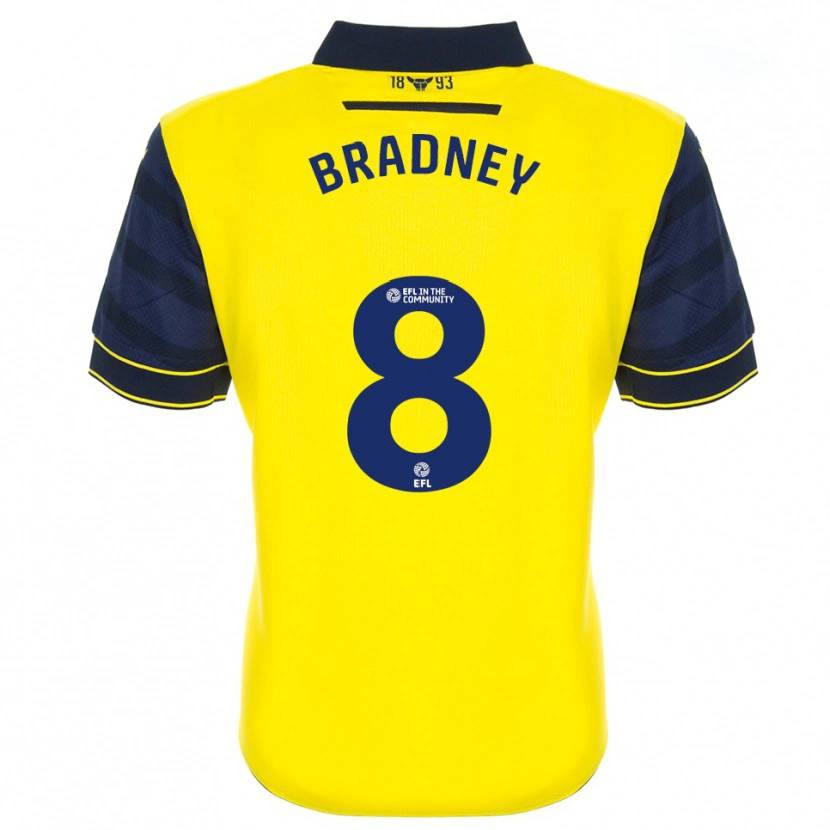 Danxen Bambino Maglia Harrison Bradney #8 Giallo Blu Marino Kit Gara Home 2025/26 Maglietta