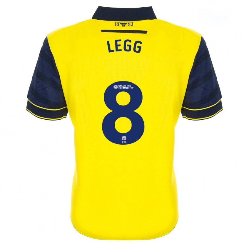 Danxen Bambino Maglia Jenna Legg #8 Giallo Blu Marino Kit Gara Home 2025/26 Maglietta