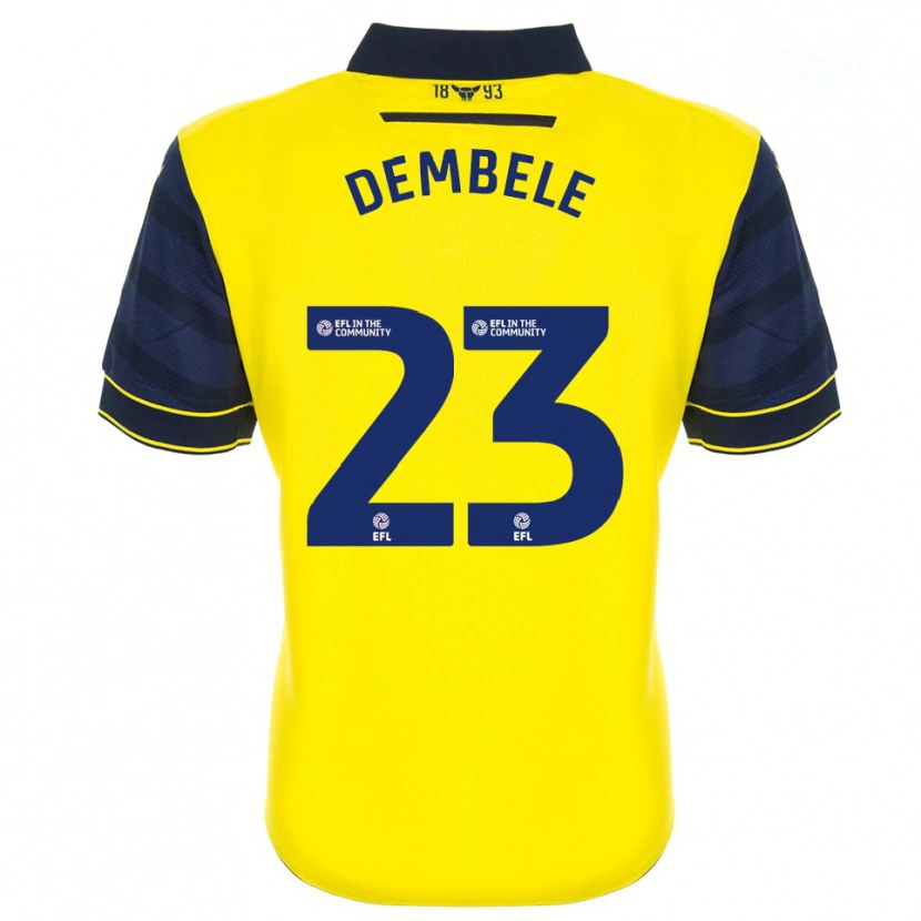 Danxen Bambino Maglia Siriki Dembélé #23 Giallo Blu Marino Kit Gara Home 2025/26 Maglietta