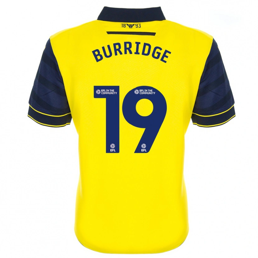 Danxen Bambino Maglia Leah Burridge #19 Giallo Blu Marino Kit Gara Home 2025/26 Maglietta