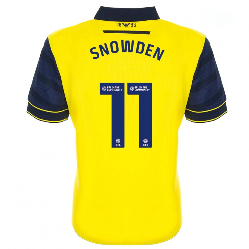 Danxen Bambino Maglia Leo Snowden #11 Giallo Blu Marino Kit Gara Home 2025/26 Maglietta