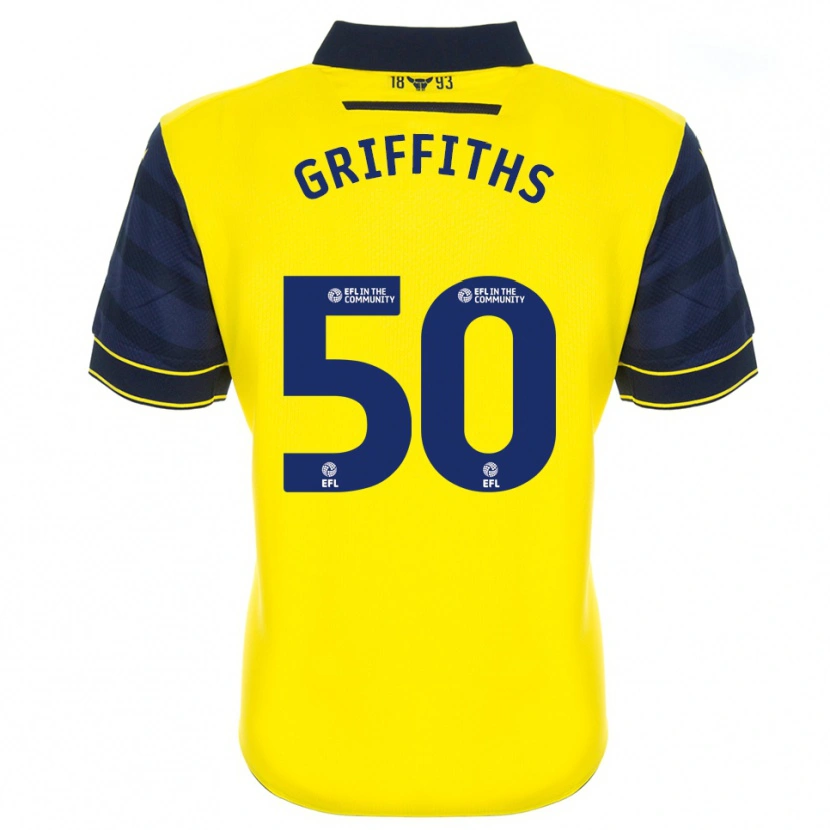 Danxen Bambino Maglia Louis Griffiths #50 Giallo Blu Marino Kit Gara Home 2025/26 Maglietta