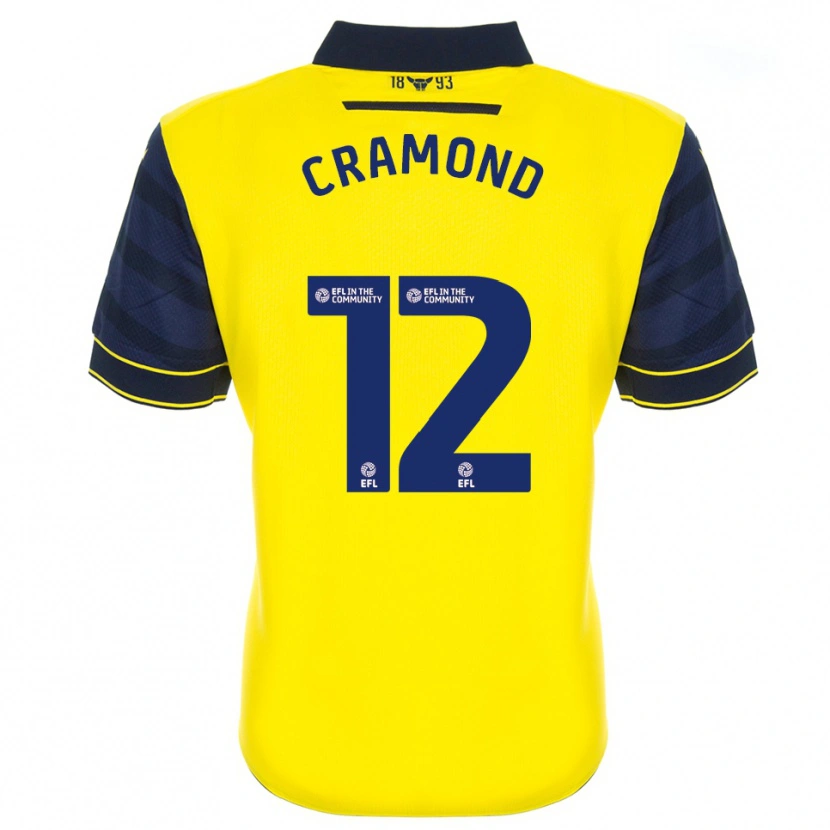 Danxen Bambino Maglia Charlie Cramond #12 Giallo Blu Marino Kit Gara Home 2025/26 Maglietta