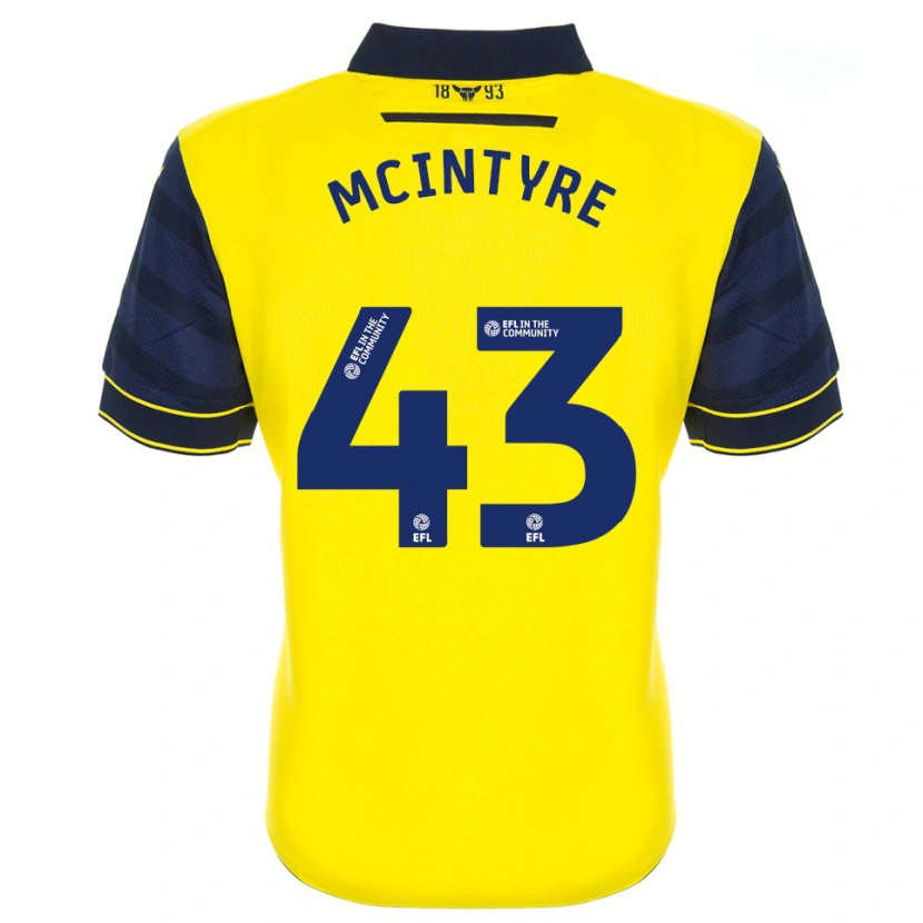 Danxen Bambino Maglia Richard Mcintyre #43 Giallo Blu Marino Kit Gara Home 2025/26 Maglietta