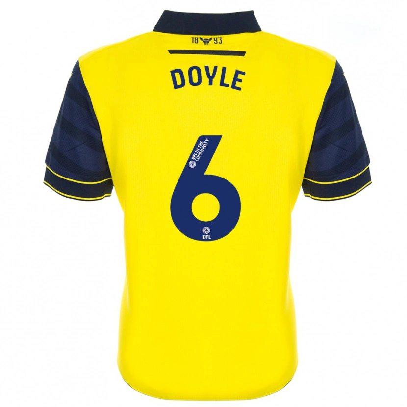 Danxen Bambino Maglia Calum Doyle #6 Giallo Blu Marino Kit Gara Home 2025/26 Maglietta