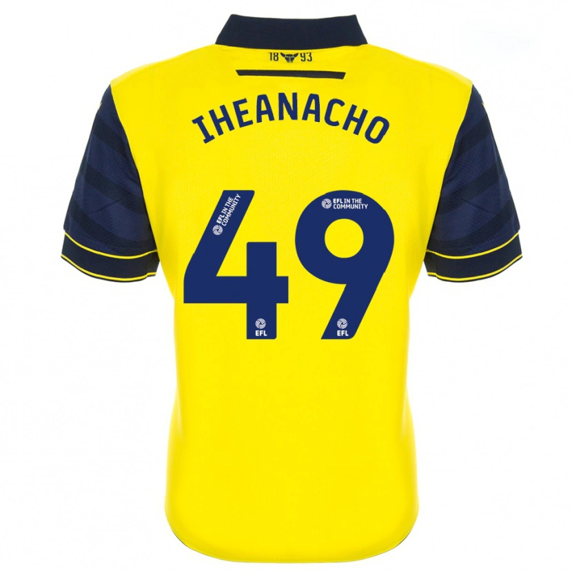 Danxen Bambino Maglia Josh Iheanacho #49 Giallo Blu Marino Kit Gara Home 2025/26 Maglietta