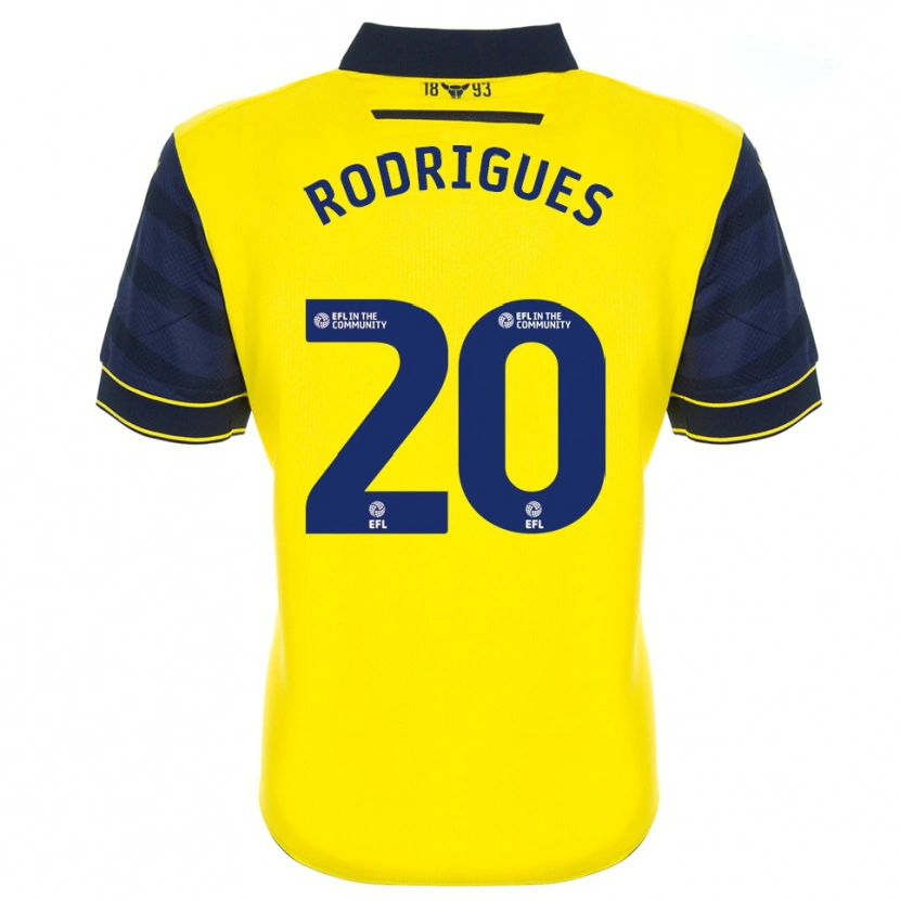 Danxen Bambino Maglia Rúben Rodrigues #20 Giallo Blu Marino Kit Gara Home 2025/26 Maglietta