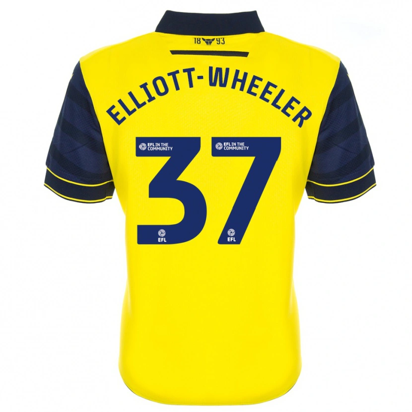 Danxen Bambino Maglia Aidan Elliott-Wheeler #37 Giallo Blu Marino Kit Gara Home 2025/26 Maglietta