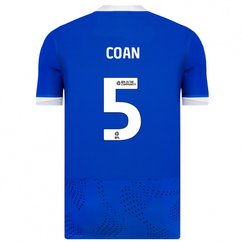 Danxen Bambino Maglia Hannah Coan #5 Blu Bianco Kit Gara Home 2025/26 Maglietta