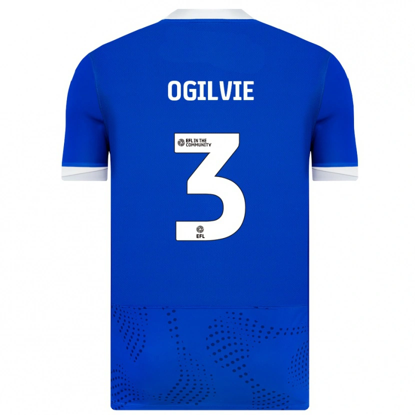 Danxen Bambino Maglia Connor Ogilvie #3 Blu Bianco Kit Gara Home 2025/26 Maglietta